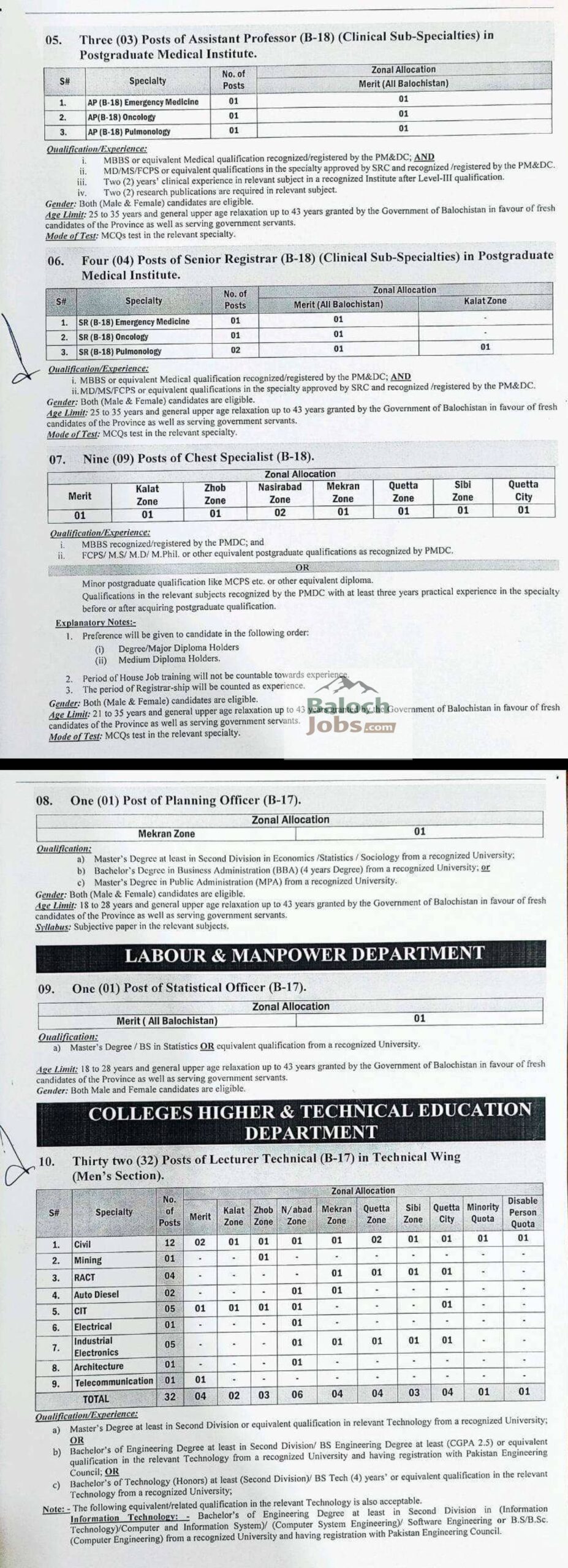 BPSC Jobs Advertisement No 01-2026 Official Advertisement Page No 2 and 3