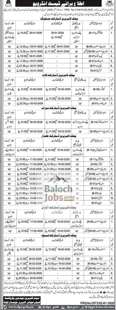 Provincial Library Balochistan Jobs Test Interview 2026 Official Advertisement 