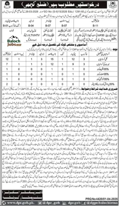 School education department Kachhi Jobs April 2026 Official Advertisement