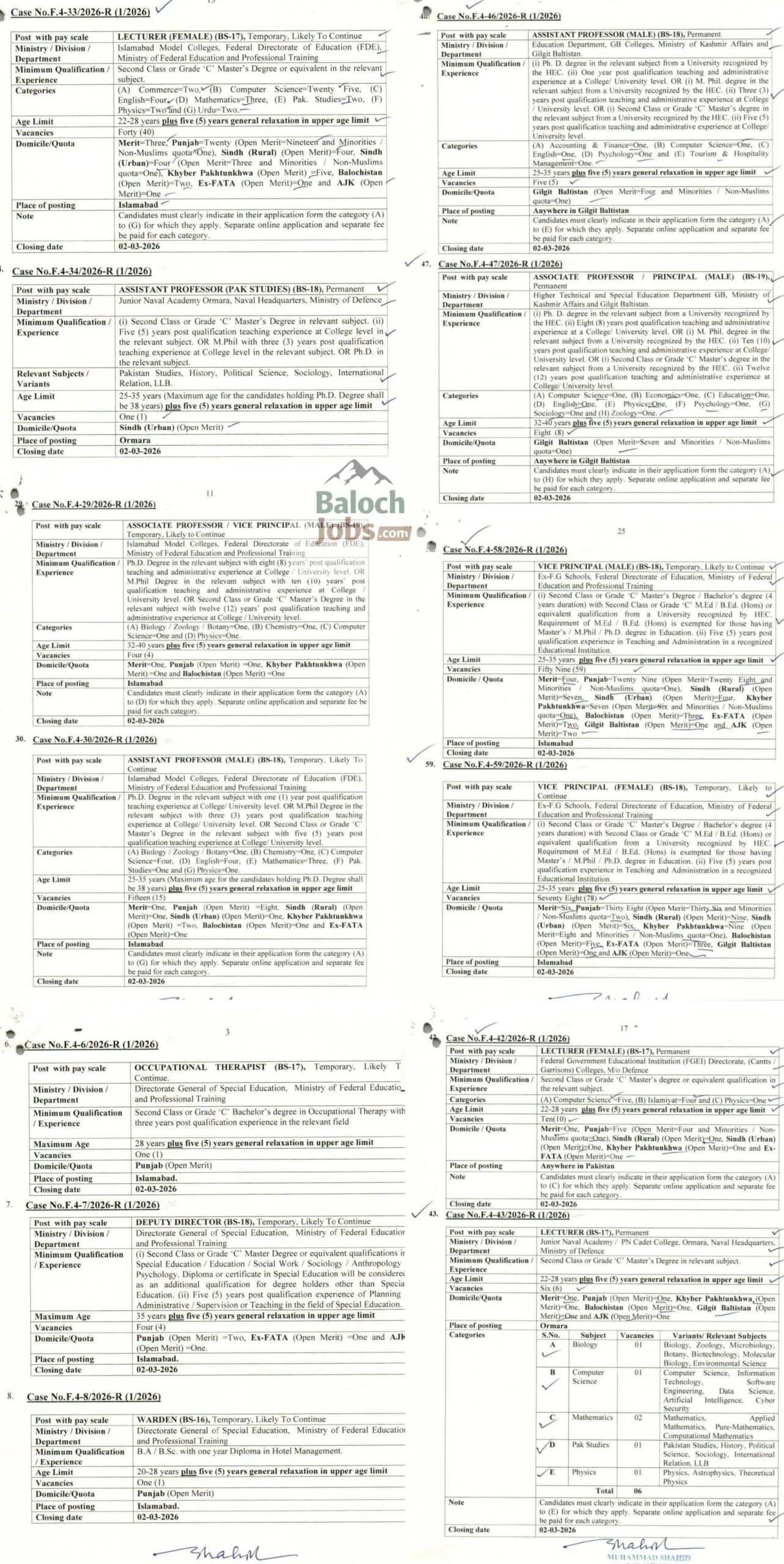 FPSC Jobs 2026 Advertisement No 01-2026 Page 3