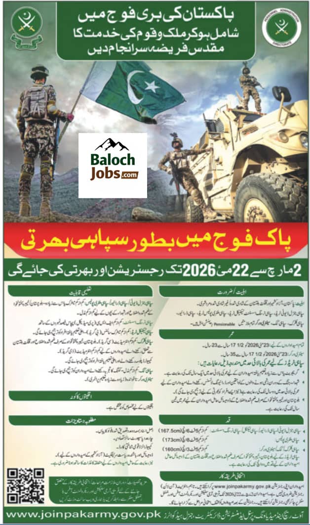 Pakistan Army Soldier Jobs 2026 Official Advertisement 
