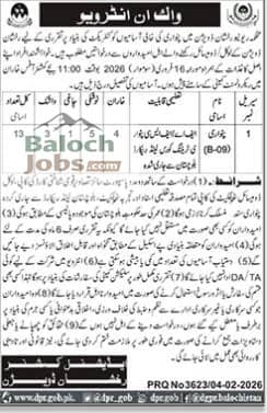 Patwari Jobs in Rakhshan Division 2026 Official Advertisement