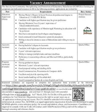SCSPEB Jobs in Balochistan 2026 Official Advertisement 