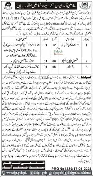 Balochistan Health Department Jobs in Jaffarabad 2026 Official Advertisement 
