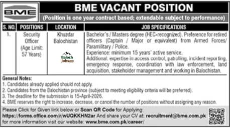 Bolan Mining Enterprises Khuzdar Jobs April 2026 Official Advertisement
