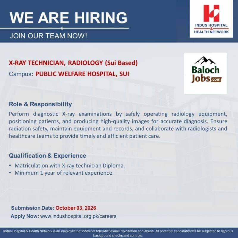 Indus Hospital Balochistan Jobs 2026 Official Advertisement