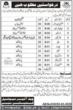 Municiple Committee Sibi Jobs 2026 Official Advertisement 