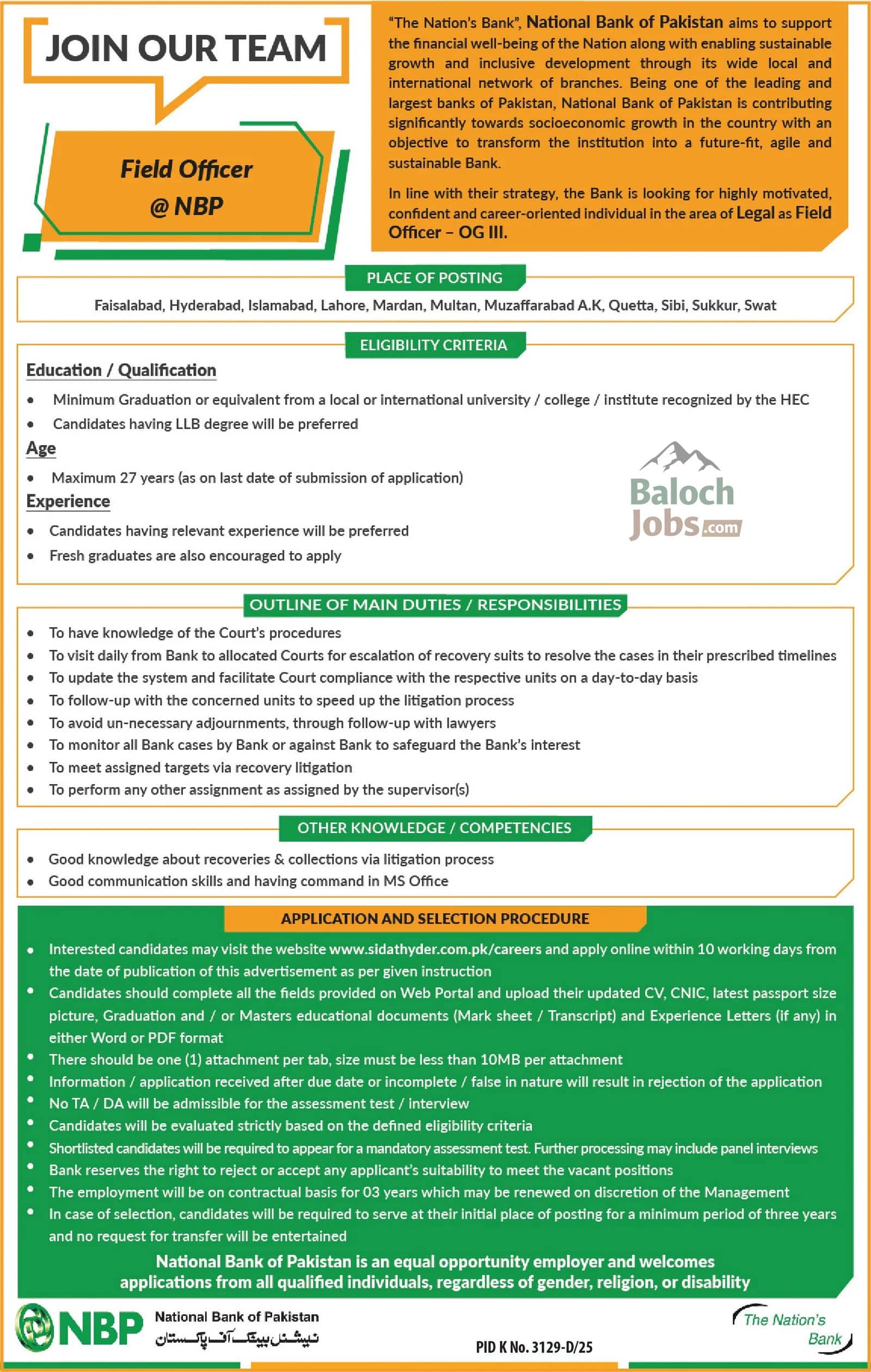 National Bank of Pakistan NBP Jobs 2026 Official Advertisement 
