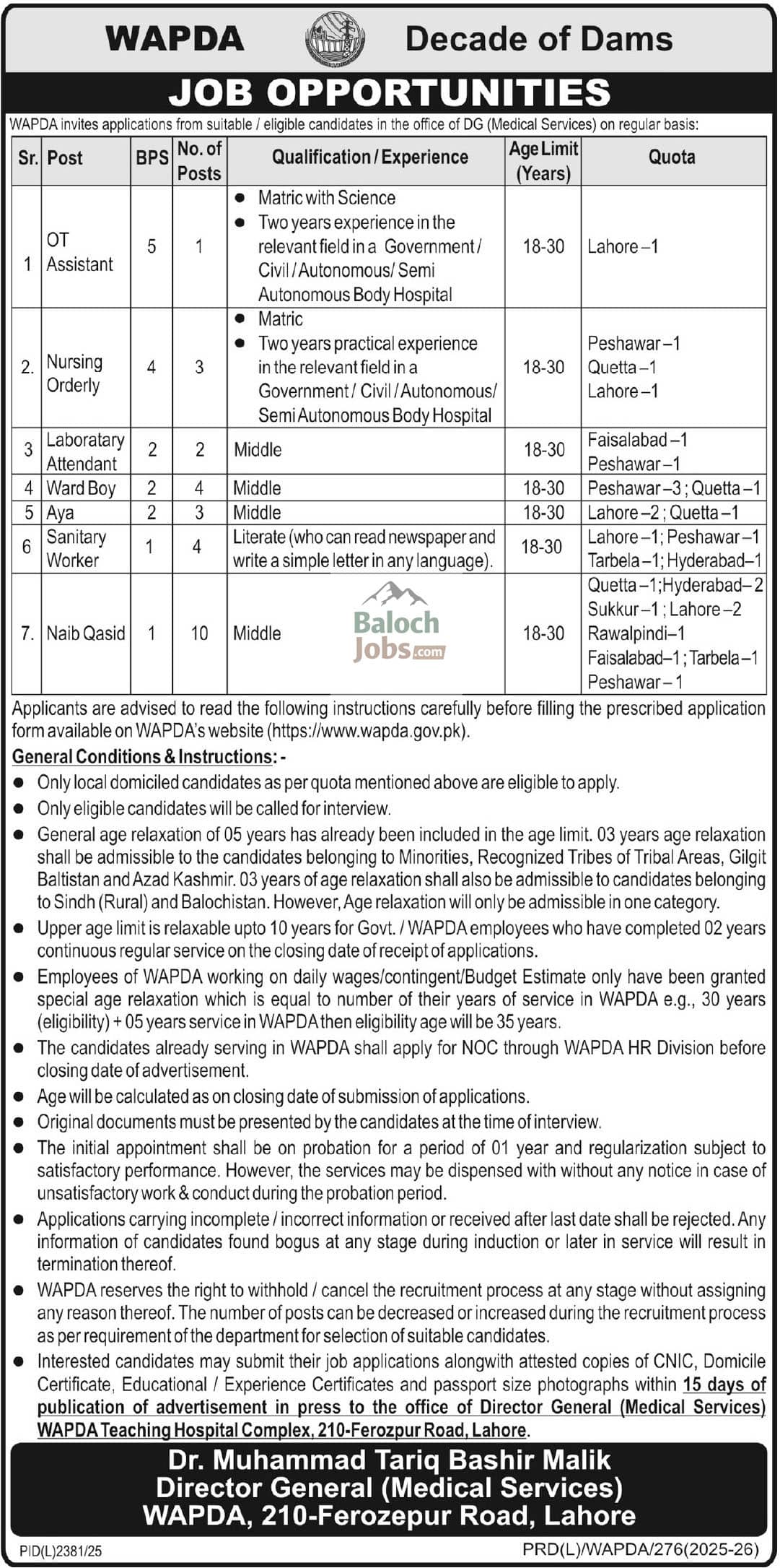 WAPDA Jobs 2026 Official Advertisement 