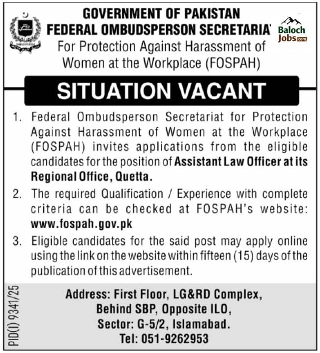 FOSPAH Jobs in Balochistan 2026 1 FOSPAH Jobs in Balochistan 2026 Advertisement