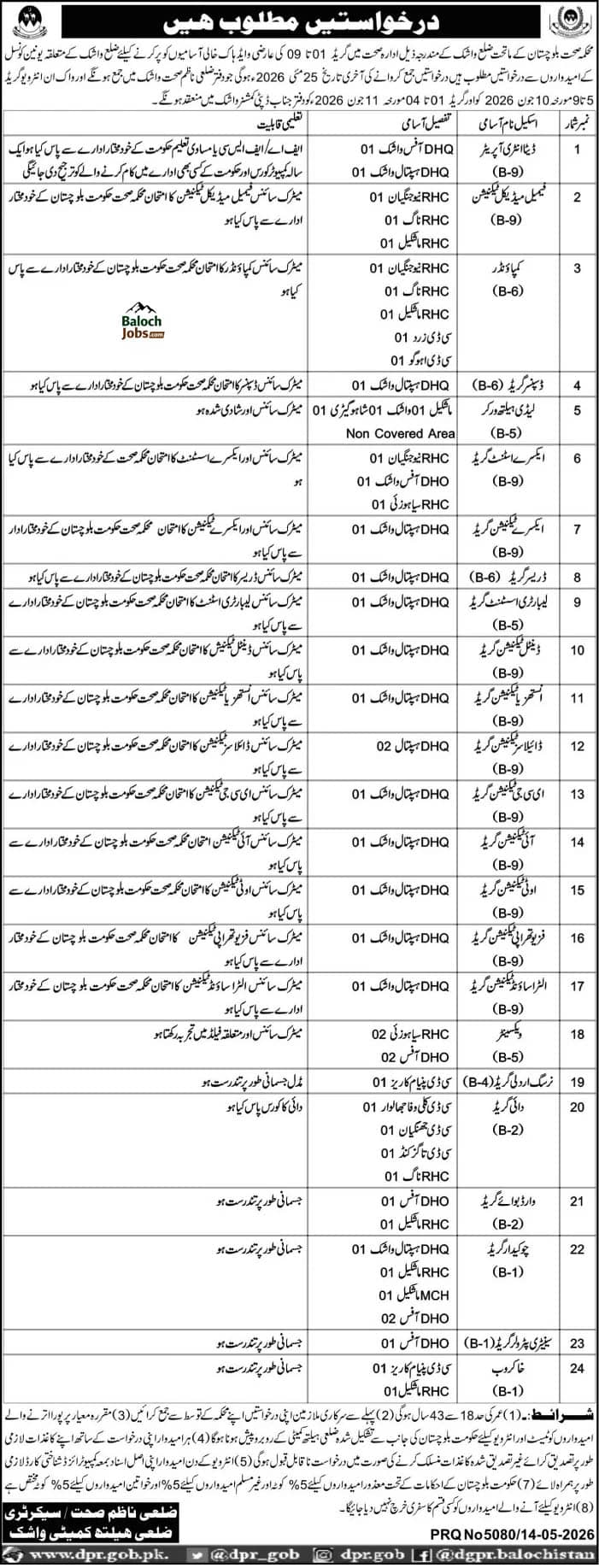 Health Department Balochistan Jobs in Washuk 2026 1 Health Department Balochistan Jobs in Washuk 2026 Advertisement