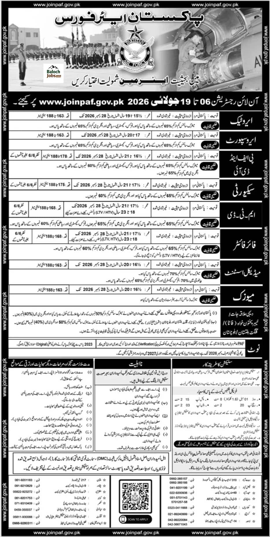 Join PAF as Airman Jobs 2026 Official Advertisement