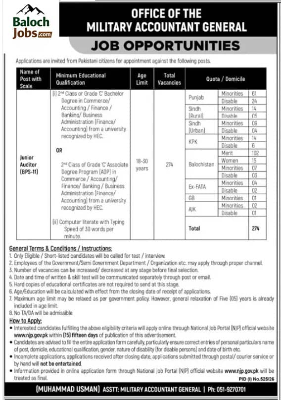 Military Accountant General Jobs 2026 1 Military Accountant General Jobs 2026 Official Advertisement